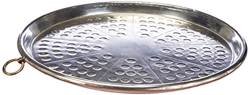 Per cotture al forno Pentole Agnelli Linea Rame Tortiera per Farinata Martellata con Orlo, Marrone, 34 cm