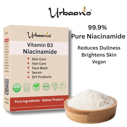 Image of Urbaano Herbal - Niacinamide Powder (Vitamin B3) For Making DIY Cream, Serum & Skin Care. inchHelps To Minimize Pores, Balance Oil Production, Wrinkles, Fine Lines inch 200gm