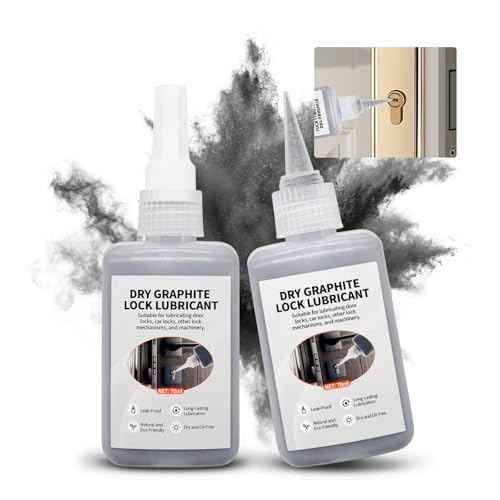 2 x 70ml Graphitpulver für Schlösser Graphit Spray Graphitspray Schließzylinder Spray für Schmierung von Türschlössern Autoschlössern Vorhängeschlössern Türscharnieren und Fensterscharnieren