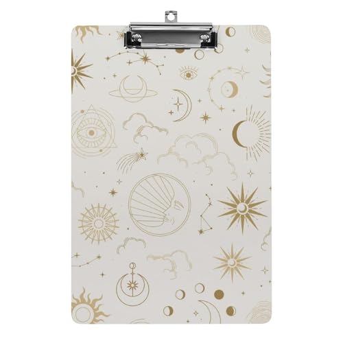Porte-documents A4 presse-papiers avec pince soleil étoile lune