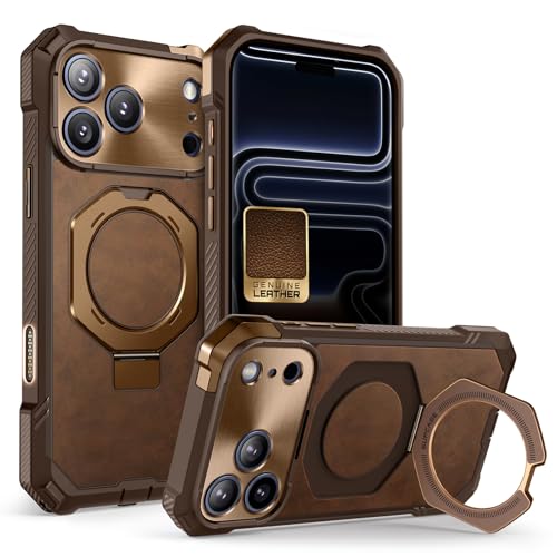 Image of SUPCASE for iPhone 17 Pro Max Case with Kickstand (Unicorn Beetle Grip), [Camera Control Cover] [Compatible with MagSafe] [Military-Grade Drop Protection] Heavy Duty Magnetic Phone Case, Brown