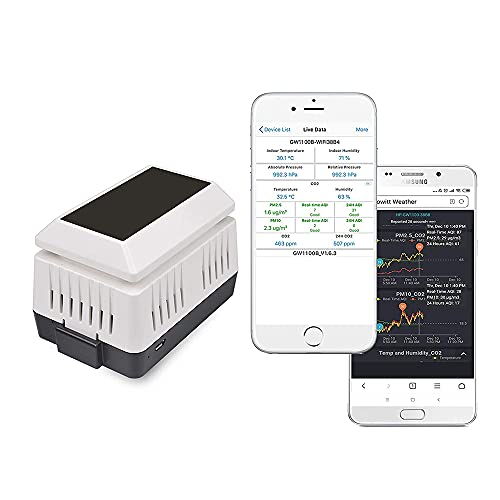ECOWITT WH45 Interior CO2 PM2.5 PM10 Temperatura y Humedad 5 en 1 Sensor de calidad del aire Sensor de detección de partículas