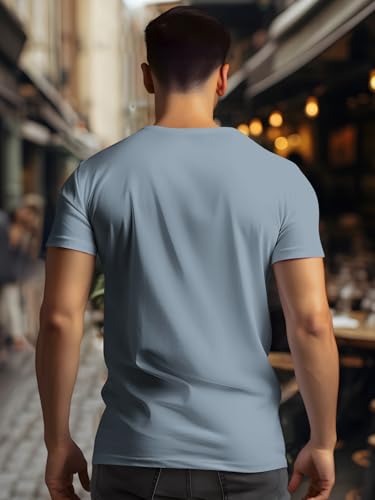 Image of BULLMER Trendy Printed Cotton Blend Crew Neck /Round Neck Half Sleeve Tshirt for Men- Pack of 2