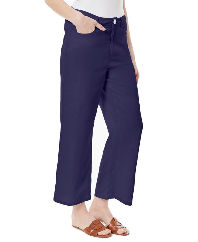Jones New York Women's Lexington High Rise Wide Leg Crop Pants (Collection Navy, 6)2