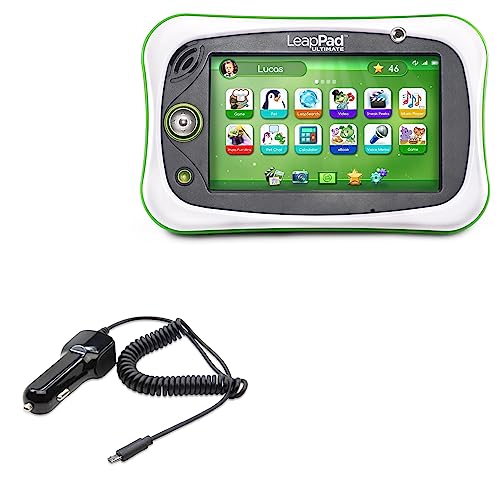 BoxWave Car Charger Compatible with Leapfrog LeapPad Ultimate - Car Charger Plus, Car Charger Extra USB Port with Integrated Cable for Leapfrog LeapPad Ultimate - Black