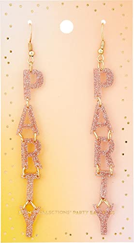 Slant Collections Party Confetti Glitter Novelty Earrings, 1-Pair, Party