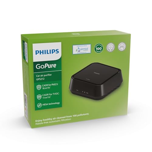 Image of Philips Black GoPure 5212 Car air purifier (Black) With HEPA and HESA Filter.
