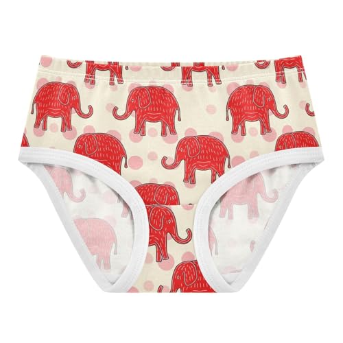 Joisal Stylish Toddler Girls Underwear 2t Cotton Cute Panties Girl Simple Red Elephant Light Beige Kids Briefs Undies