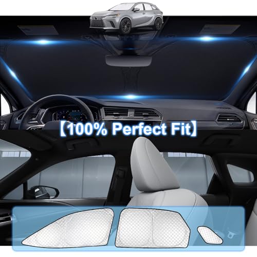 Image of KMF 8pcs Thicken Sun Shades for Lexus RX 2023-2026 Accessories, RX350 Windshield Sunshade Full Car Window Covers for Side Rear, UV Block and Blackout Protect Privacy for Car Camping