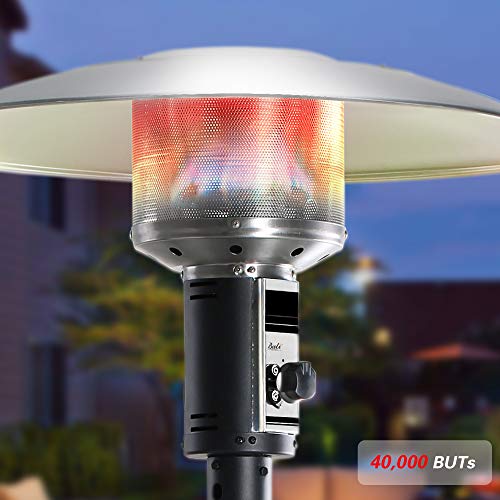 BALI OUTDOORS 40,000 BTU Propane Patio Heater, Standing Stainless Steel Outdoor Gas Patio Heater with Wheels for Garden, Balcony, Veranda, Party