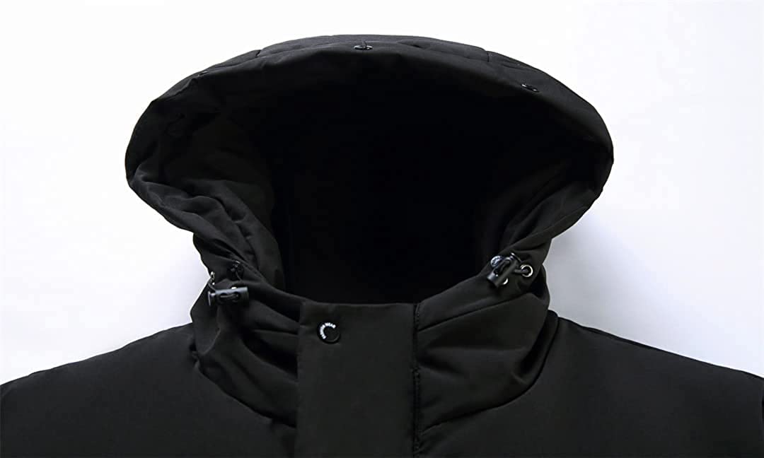 Piumino da Uomo Lungo con Cappuccio Parker Ispessito Caldo Lungo Piumino D'Anatra Bianco Leggero Cappotto da Neve con Cerniera Cappotto Invernale Antivento Ispessito