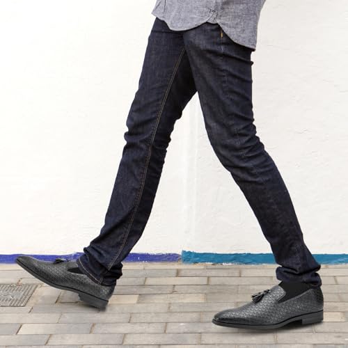 Image of Meijiana Mens Loafers Wedding Dress Shoes Slip-On Loafers for Men Tuxedo Suit Shoes