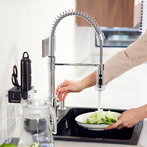 Hibbent 3 Function Kitchen Tap Spray Head Replacement Part,Pull Out Spray Head for Kitchen Faucet,Tap Faucet Attachment Spray,Chrome