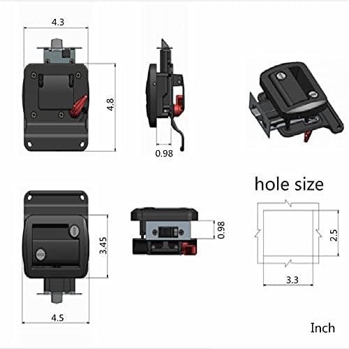 Image of Lepoint Travel Trailer Entry RV Door Lock with Paddle Deadbolt,Zinc Alloy Security Kit for Camper Horse Trailer Cargo Hauler,Black Camper Door Latch Handle with Keys RV Door Lock Replacement-986