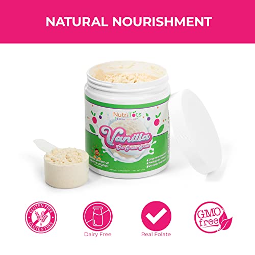Nutritots Protein Powder For Kids | Vegan Plant-Based Nutritional Shakes With An Entire Serving Of Fruits And Vegetables, Dairy And Gluten Free, Non Gmo (Vanilla Ice Cream Shake Flavor) 15 Servings #TOP5
