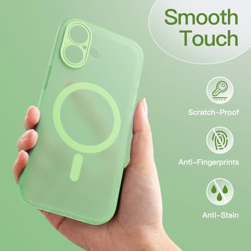 Image of JETech Magnetic Matte Case for iPhone 17, Sage | Compatible with MagSafe, Translucent Frosted Soft TPU Cover, Anti-Yellowing, Anti-Fingerprint, Shockproof