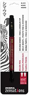 Zebra Zensations Double Ended Fine And Medium Tip Brush Pen-Black