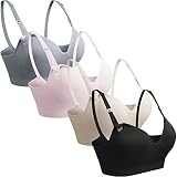 GXXGE Womens Seamless Nursing Bra for Breastfeeding Push Up Sleeping Wireless Maternity Bra Black Be