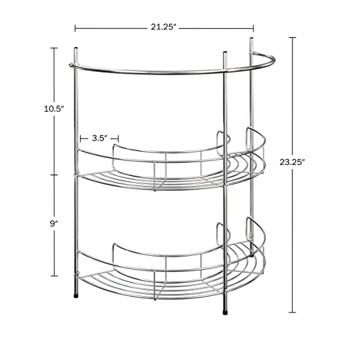 Lavish Home Compact Rack Pedestal Sink Organizer, Standard, Chrome #TOP2