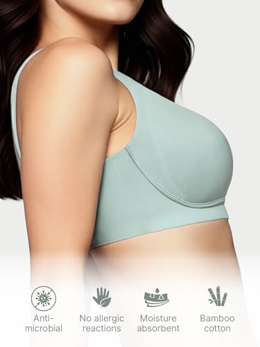 Image of Enamor Bamboo Cotton A077, Side Support, Everyday Women's T-Shirt Bra - 3X Softer, 4X More Absorbent, Antimicrobial, Padded, Wirefree, Full Coverage