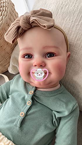 Wamdoll 19 Inches So Truly Premie Baby Size Hand Drawing Hair Sweet Smile Reborn Dolls Silicone Vinyl Full Body Realistic Newborn Girl Look Real Cuddly Gift Set Anatomically Correct, Green #TOP2