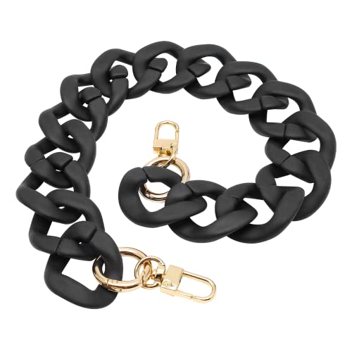 Piutouyar Black Purse Strap, Acrylic Handbag Chain, Fashion Purse Strap, Short Handle Bag Luxury Handbag Strap, Purse Handle Replacement for Handbag Craft Bag?16 inch?