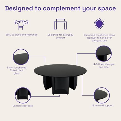 Image of Wakefit Center Table | 1 Yr Warranty | Coffee Table for Living Room Wooden, Tea Table for Living Room Wooden, Sofa Table, Free Installation from Brand, Modern Multi-Functional & Wobble-Free(Kopi)