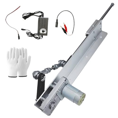 Hubkolbenmotor mit Drehzahlregler, Linearantrieb 12v Hub 35-150mm, Einstellbarer Teleskop DIY Linear Actuator mit Handschuhen und weiblichem Anschlusskabel, für Rüttler/Schwingsieb