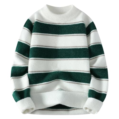 Men Casual Business Korean Slim Striped Pullovers Solid Men's O-Neck Long Sleeve Sweater 5