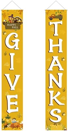 JARVANIA Fall Decor of Fall Harvest Decorative Porch Sign Autumn Door Sign Pumpkin Maple Leaf for Fall Thanksgiving Decoration Party (Yellow)