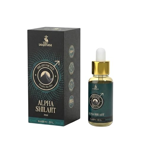 Ved Sanjeevani Alpha Shilajit Nabhi Oil Infused with Shatavari, White Musli, and Jatamansi | Herbal Formula to Boost Stamina and Strength for Men | 30ml