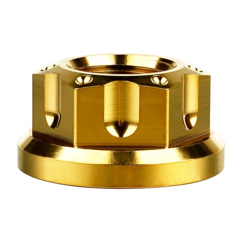 Image of Titanium M6 M8 M10 M12 M14 M16 Flange Bolt Nut Bicycle Motorcycle Rear Axle Car Modification Accessories Pack of 6 (M16 Pitch 1.5mm, Gold)