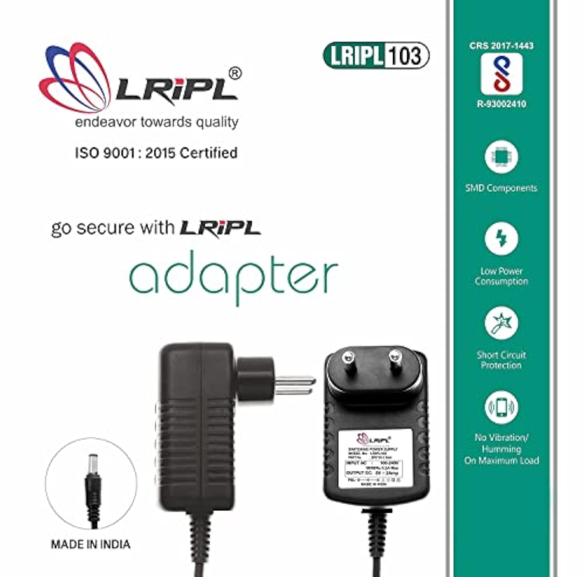 LRIPL103 Universal SMPS Power Adaptor, Input AC 100V-240V