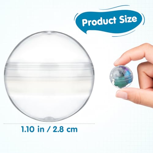 100pcs Empty Clear Plastic Capsules (28mm) - Fillable Easter Egg Hunt Tokens for Kids, Transparent, 2.80X2.80X2.80CM - Image 4