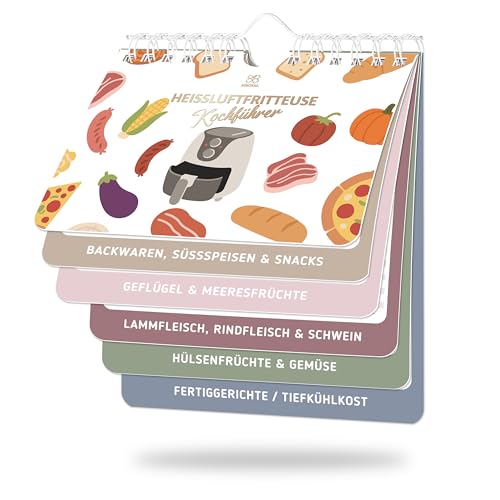 Airfryer Kochbuch Magnetischer(23x18.5cm), Airfryer Zubehör - 200+ Rezepte Heissluftfritteuse Deutsch - Air fryer Rezeptbuch Spickzettel, Heißluftfritteuse zubehör passend für Ninja COSORI PHLIPS