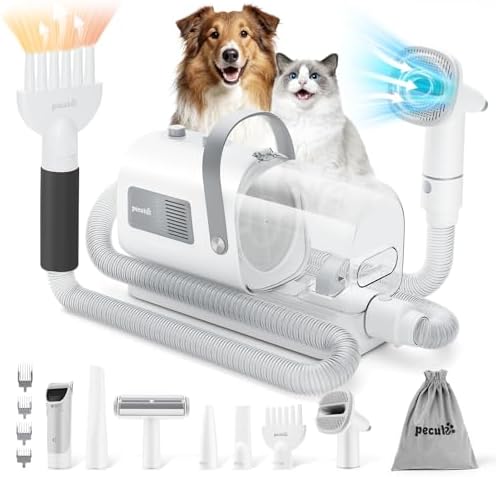Pecute Dog Grooming Vacuum & Dryer, 7-in-1 Pet Grooming Kit with ...