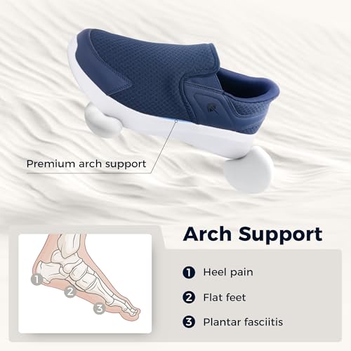 Men's Wide Toe Box Walking Shoes with Arch Support Slip On Tennis Sneakers Zero Drop Minimalist Shoes US 7-124