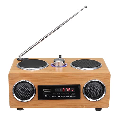 EKBBBYE Retro Vintage Radio Super Bass FM Multimedia Speaker Classical Receiver, Fits all, As Show