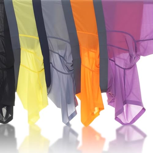 Men's Boxer Brief Underwear Ice Silk Mesh See Through Underpants Sports Extended Anti Crotch Shorts Running4