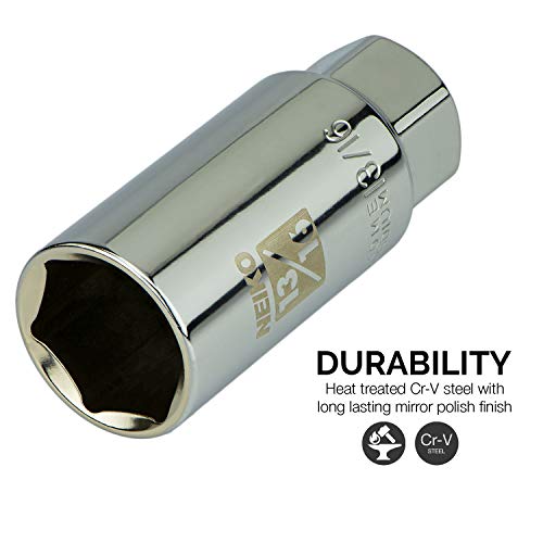 Neiko 02500A Spark Plug Socket Set | Rubber Retaining Inserts | 5 pieces | 3/8 Drive | SAE And Metric | Chrome Vanadium