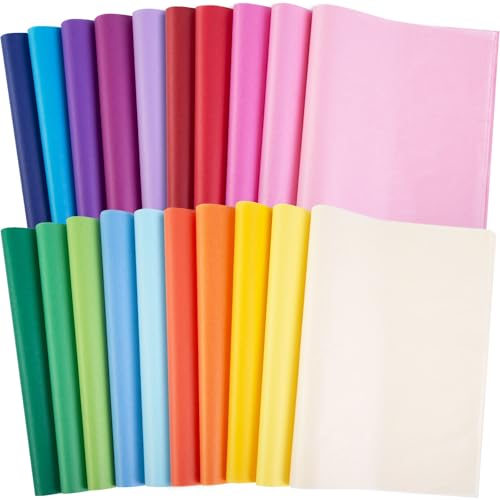 Shindel 330 Sheets Tissue Paper, 14x10 Inch Multicolor Wrapping Tissue Paper for Gift Bags DIY Crafts Birthday Wedding Holidays Decor 20 Colors