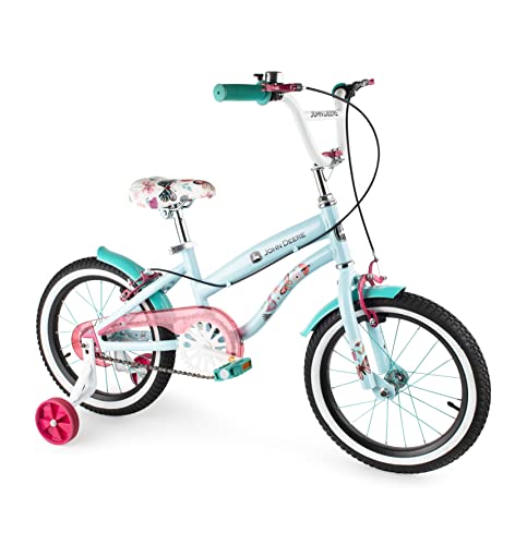 TOMY John Deere Kids Bike – 16 Inch Boys and Girls Bike — Bluebird — Sturdy and Lightweight Kids Bicycle for Ages 4 and Up — Toddler Bike with Adjustable Handle Bars and Seat