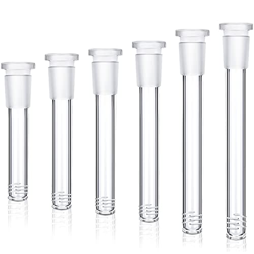 6 Pieces Glass Tube Adapters 18 mm by 14 mm Downstem Scientific Stem Glass Tube Clear Scientific Tube Adapter for Science and Lab Experiments (2.75, 3.15, 3.55, 4, 4.8, 5 Inch)