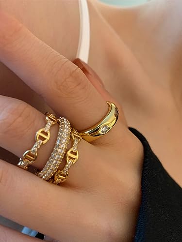 Cubic Zirconia Band Ring for Women CZ Dainty Simple Size 7 Promise Wedding Band Rings Jewelry Birthday Gifts3