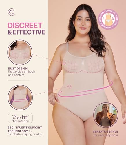 CURVEEZ Bodysuit for Women Tummy & FUPA Control Shapewear Seamless Sculpting Panty Full Bust Body Shaper Compression Tank Top3