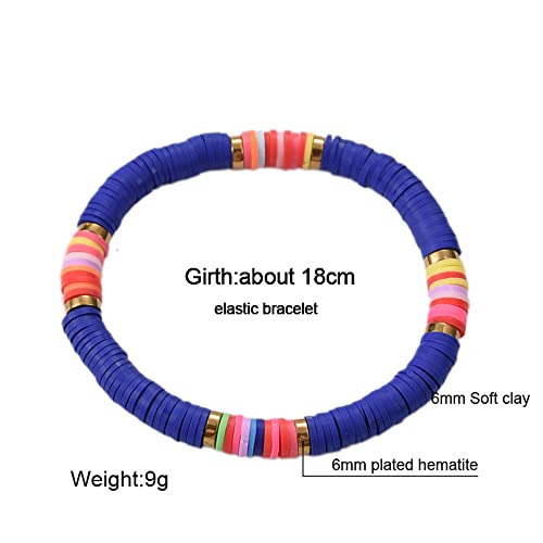 12pcs Friendship Bracelets Beaded Bracelets Heishi Bracelet Cute Bracelets Stack Vinyl Clay Disc Bead Surfer Stretch Summer Beach Bracelets For Women Preppy Bracelets3