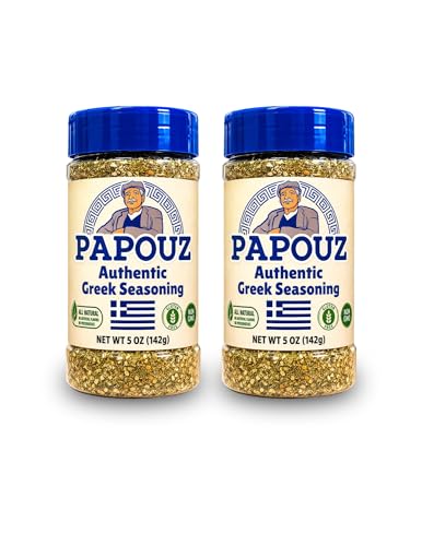 Papouz Greek Seasoning All-Purpose Mediterranean Seasoning & Rub - Multi Pack Spice Mix for Chicken, Potatoes, Beef, Lamb, Pork, Fish, Gyros, Souvlaki, Pizza & Salads-No MSG, 5 oz 2 Pack