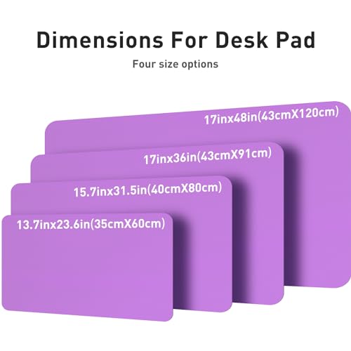 Image of Aothia Leather Desk Pad Protector, Office Desk Mat, Large Mouse Pad, Non-Slip PU Leather Desk Blotter, Laptop Desk Pad, Waterproof Desk Writing Pad for Office and Home (48 inchx17 inch, Iris Violet)