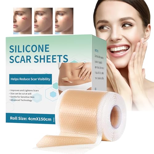 Cinta de Silicona para Cicatrices - Cinta Reductora de Queloides - Láminas de Silicona Para Cicatrices Tratamiento Postquirúrgico Cesárea Abdominoplastia