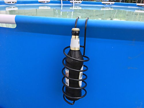 eXODA Flaschenhalter für Bier und Wein aus Metall für Balkon oder Pool - pulverbeschichtet und rostfrei passend für Standardflaschen ideal für Garten und Terrasse